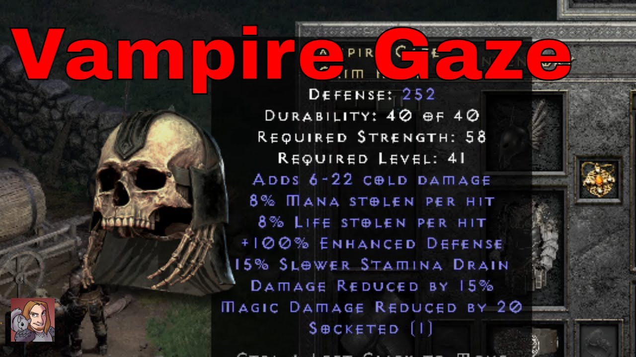 D2R Unique Items - Vampire Gaze (Grim Helm) - YouTube