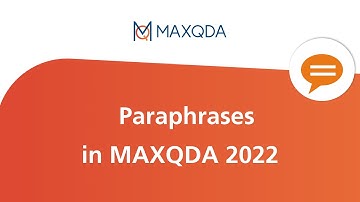 Paraphrases in MAXQDA 2022