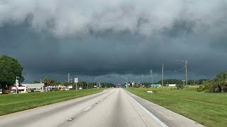 Entering A Powerful Thunderstorm In Highlands County, Florida + Scary Lightning Strikes