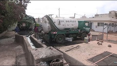Faecal Sludge Trucks at Cambérène Dakar Treatment Plant Timelapse