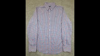 Thumbnail VINEYARD VINES (SOLD) Men's Button Up Shirt Medium Reg Long Sleeve Blue White Red Plaid Ebay - 0201