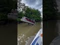 Pontoon Boat hits big rock