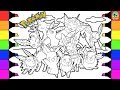 Pokémon coloring book pages for kids speed coloring Eevee evolutions