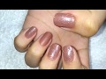 ESMALTAÇÃO NUDE COM GLITTER E DETALHE FOSCO !!!