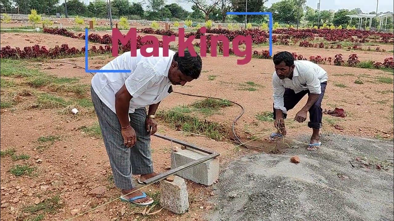 Borewell Drilling, marking of measurement, Excavation... YouTube
