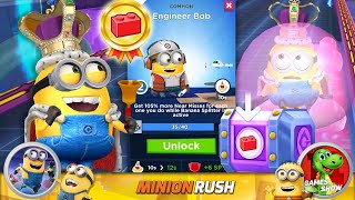 Minion Rush King Bob & Engineer Bob New Minion Unlock Gru's First Lair Completed Rewards gameplay