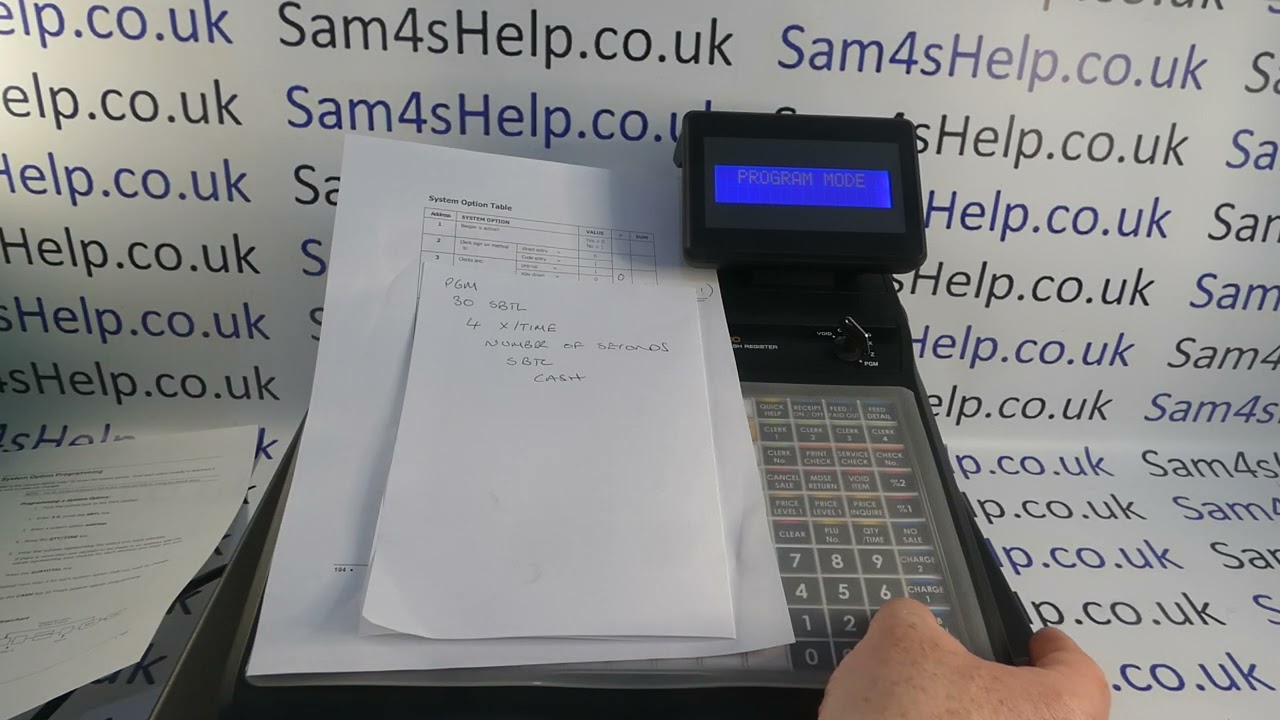 Sam4S ER-900 How To Adjust Open Cash Drawer Alarm Delay (ER900 Programming Tutorial)