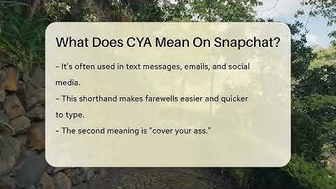 What Does CYA Mean On Snapchat? - Everyday-Networking
