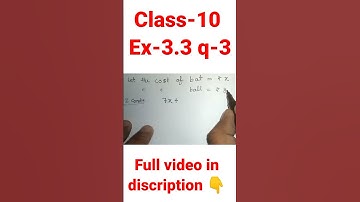 Class 10 math, exercise 3.3 q 3 iii part #shorts