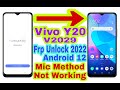 Vivo y20 v2029 android 12 frp bypass without pc  new trick 2022  bypass google lock 100 working