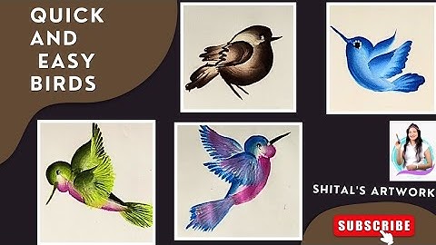 Easy and Simple Birds Painting | How to paint Birds in One stroke painting | Birds Acrylic Painting