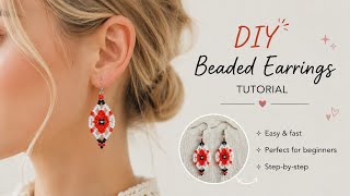 Easy Flower Earrings Tutorial 🌸 Bright &amp; Beautiful Beaded Earrings for Beginners