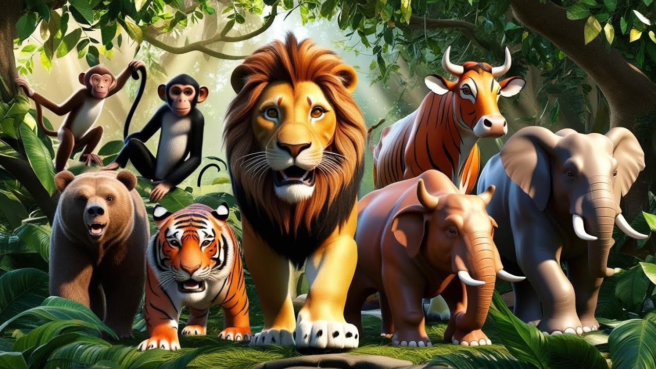 WILD ANIMALS AND SOUNDS|FOR KIDS| #kidslearning #cartoon #baby # ...