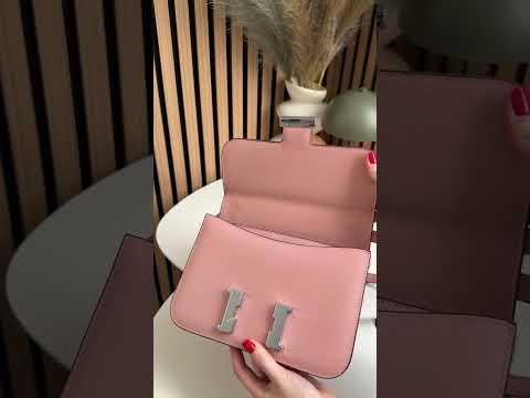 Брендовая женская сумка Herme* Constance 23 Bag Rose Sakura/Palladium | Элегантная и компактная сумка на каждый день и на выход, видео 1