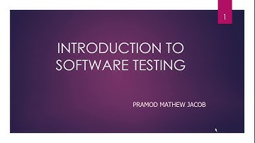 1  Introduction to Software Testing (Malayalam) by Pramod Mathew Jacob