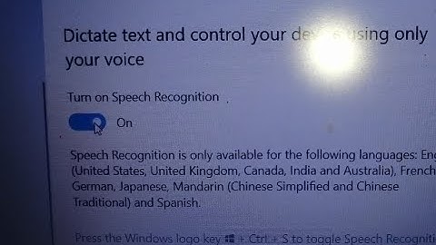 how to turn on speech recognition in windows 10