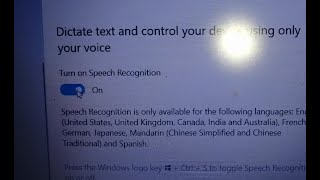 how to turn on speech recognition in windows 10