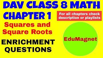 DAV CLASS 8 MATHS CHAPTER 1 SQUARES AND SQUARE ROOTS BRAIN TEASERS ENRICHMENT QUESTIONS by EDUMAGNET