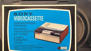 1971 Sony U-Matic cassette Demonstration Program No A-0003