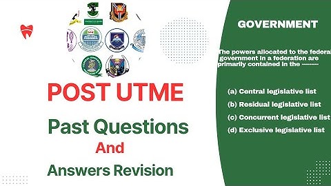Post UTME Government Past Questions and Answers. Political Science Exams. #postutme