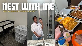 NEST WITH ME | 33 weeks pregnant | set up bedside nursery | Memorial Day | hospital update | VLOG