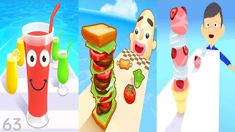 Juice Run vs Sandwich Runner vs Ice Cream Run - Triple Gameplay 63 (Android/iOS).