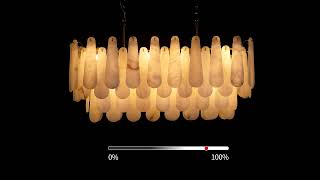 Layered Stone Panel Linear Chandelier | Dalmivik