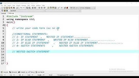 Nested switch statements in c++(Lec no 20)