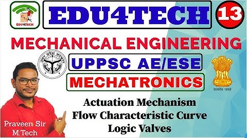 MECHATRONICS II Lecture 13 II Actuation Mechanism II UPPSC AE II ESE II Praveen Sir