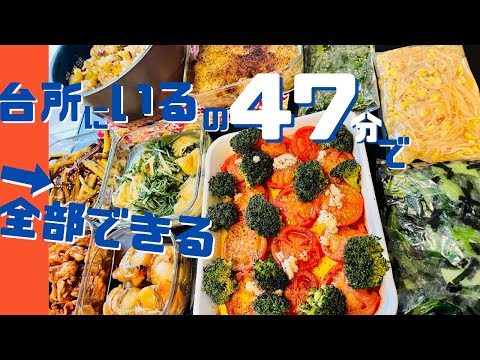 簡単レシピで10品作り置き！1時間以内で1週間分全部作る方法見せちゃうぞ！【作り置き実況＃43】