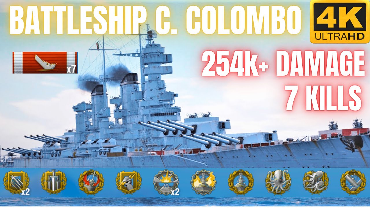 Battleship C. Colombo: DEVASTATING STRIKES deal 254K+ Damage & 7 Ship ...