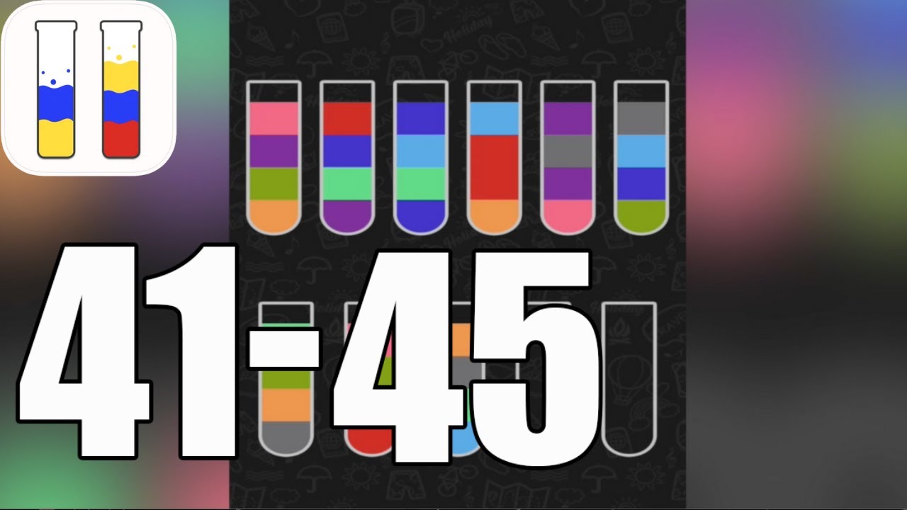 Water Sort Puzzle Level 41-45 Walkthrough (iOS - Android)
