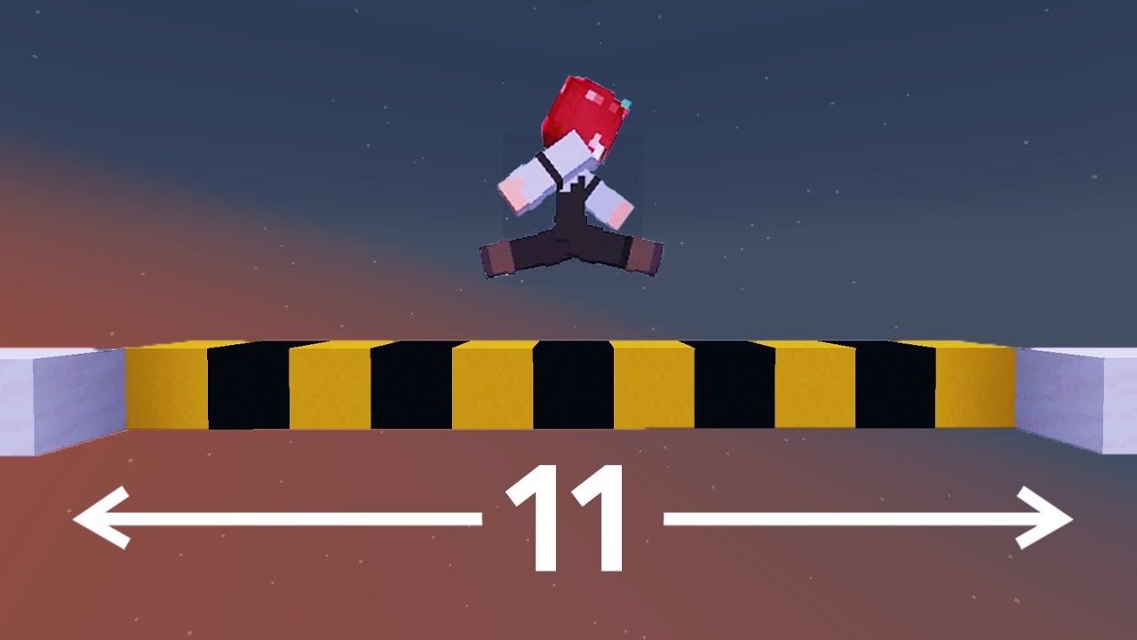 Как успешно прыгнуть на 11 клеток в Minecraft
