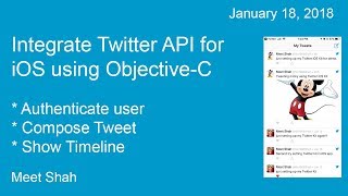 Integrate Twitter API for iOS using Objective-C