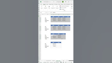 How to quickly sum multiple tables in excel 33/99