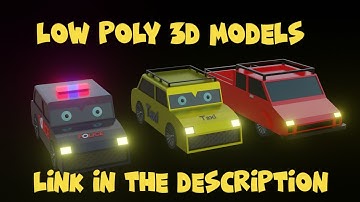 Free LowPoly Cars 3D models - Police car, Taxi & Pickup Truck! OBJ and .blend file