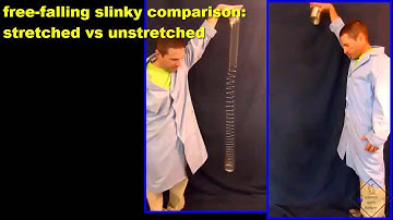 stretched and unstretched slinky and spring drops a science with bobert video short