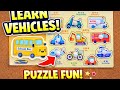 Puzzle Fun für Kinder 🧩 Fahrzeuge aus Holz | Lernen & Spielen