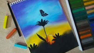 Butterfly on flower - Easy soft pastel drawing - Drawing for beginners. screenshot 3