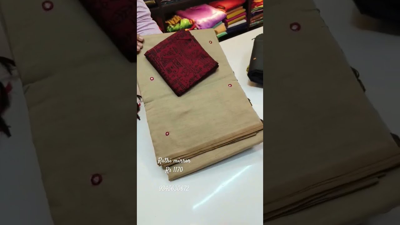 Beautiful Rathi South Cotton Mirror Work Sarees Price Rs 1170 Shop Www Ruffletrends Com