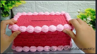 Crochet Tissue Box Cover Decorations ~ Toturial menghias TBC