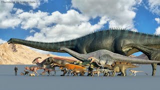 dinosaur size comparison | 3d animation comparison | real scale comparison (60fps)