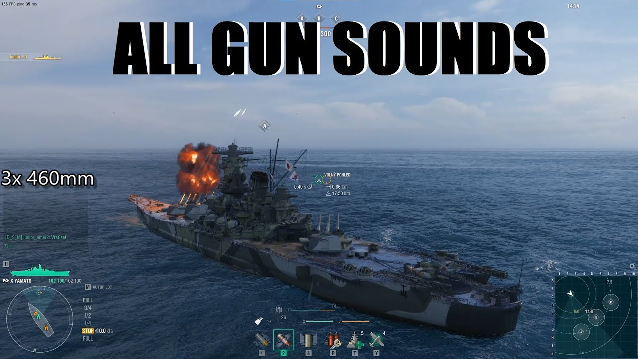 WoWs Different Caliber Gun Sounds!