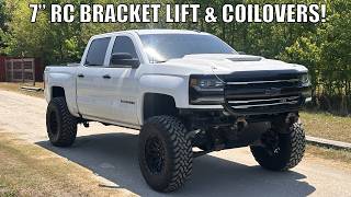 INSTALLING 7" ROUGH COUNTRY BRACKET LIFT WITH COILOVERS ON 14-18 SILVERADO!