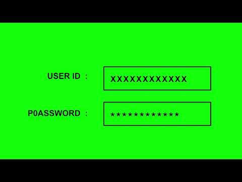 Typing User ID & Password Green Matte || No Copy Rights ||VLM