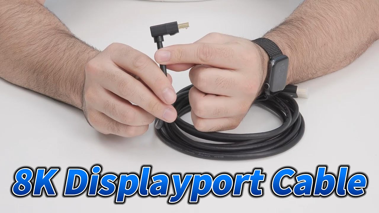 J&D Angled DisplayPort 1.4 Cable – 8K/60Hz, 4K/144Hz Support 🎮💻