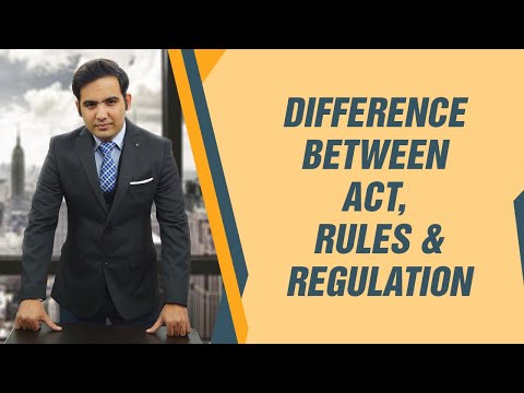 अधिनियम, नियम और विनियम के बीच अंतर