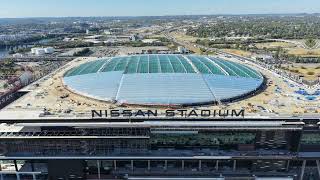Nashville's New Nissan Stadium Roof Installation | Drone Time-Lapse