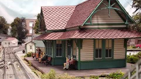 Printed Card Stock "Build Video" O Scale Rural Depot with Views of completed Building on the Layout