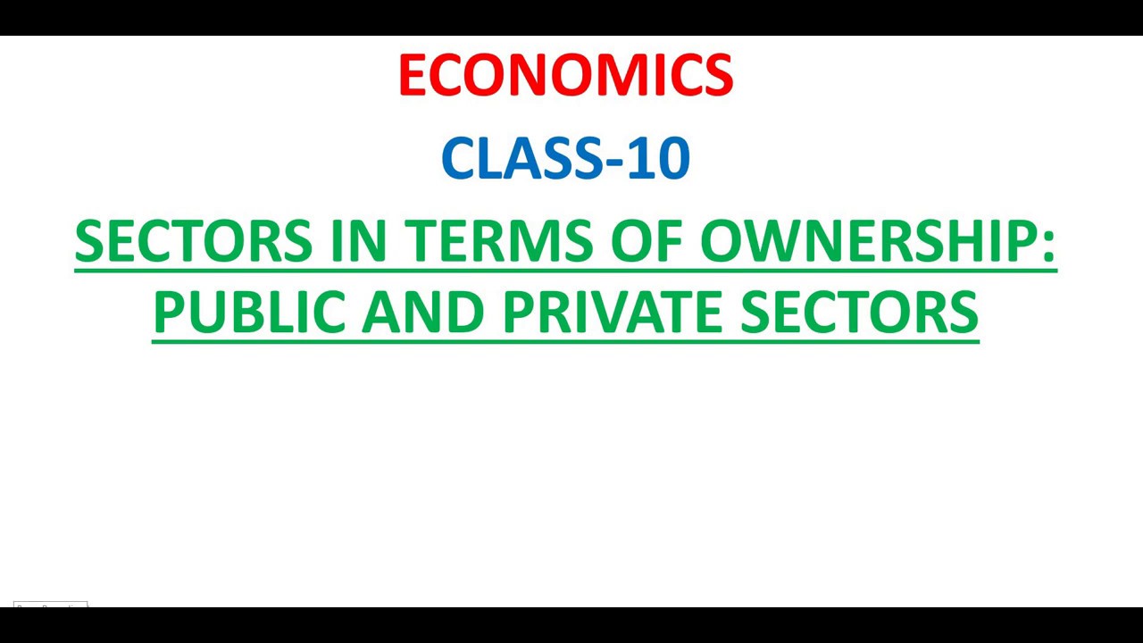 CLASS 10 ECONOMICS PUBLIC SECTOR AND PRIVATE SECTOR YouTube